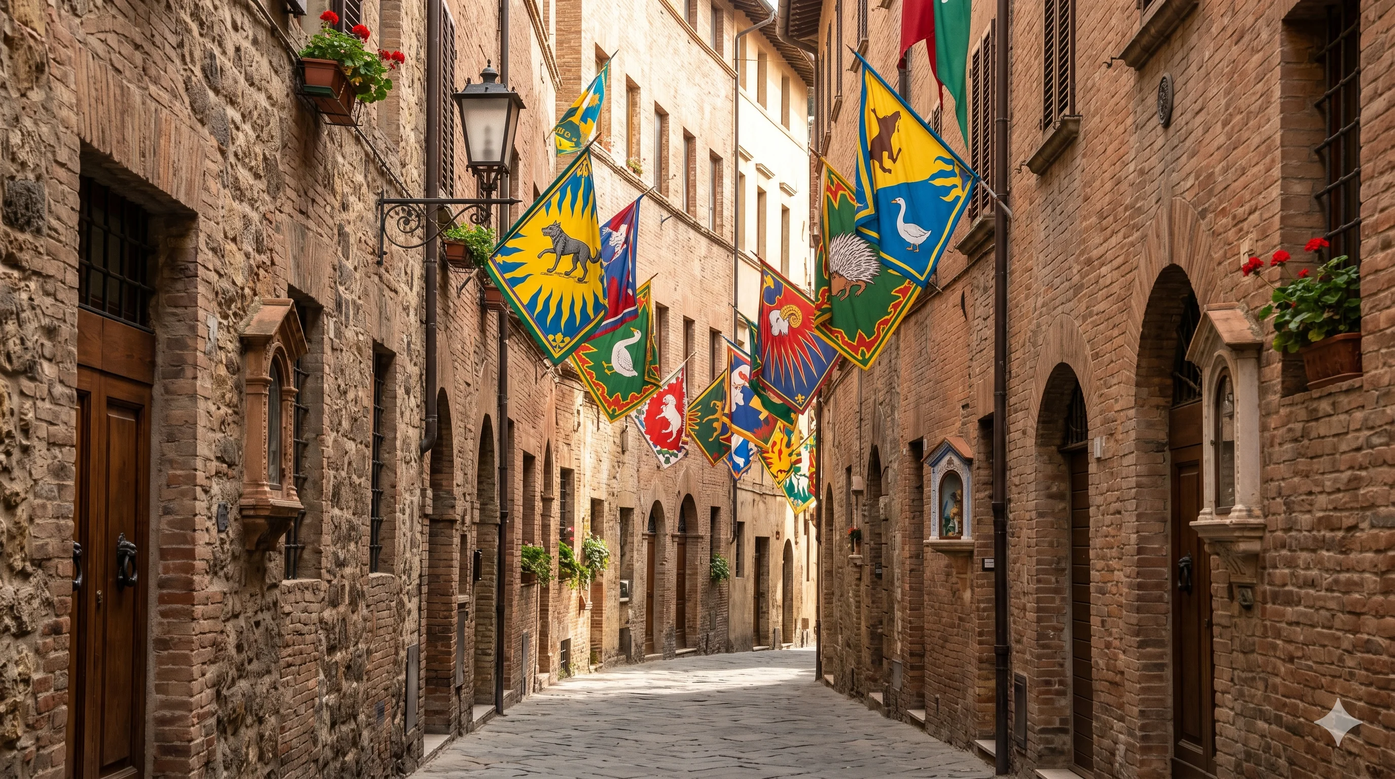 The contrade backstreets, Siena